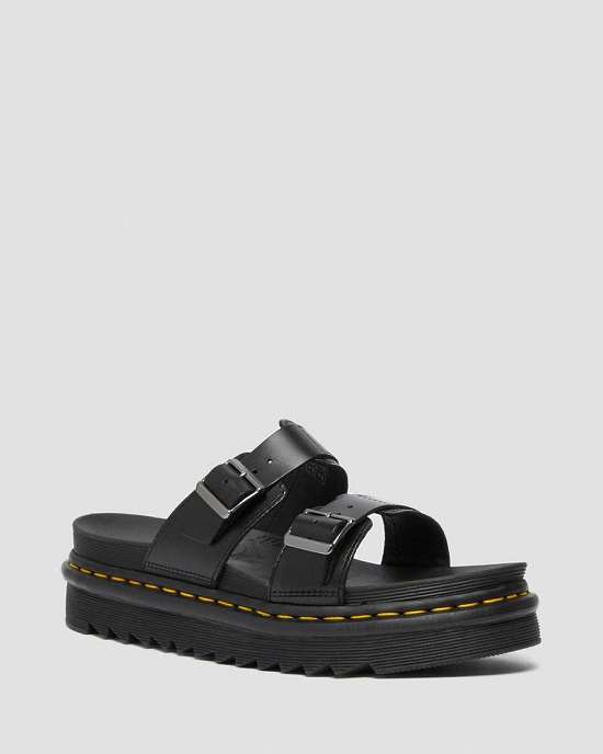 Sandalias Negras Dr. Martens Myles Slip On Hombre Negros MX-75238